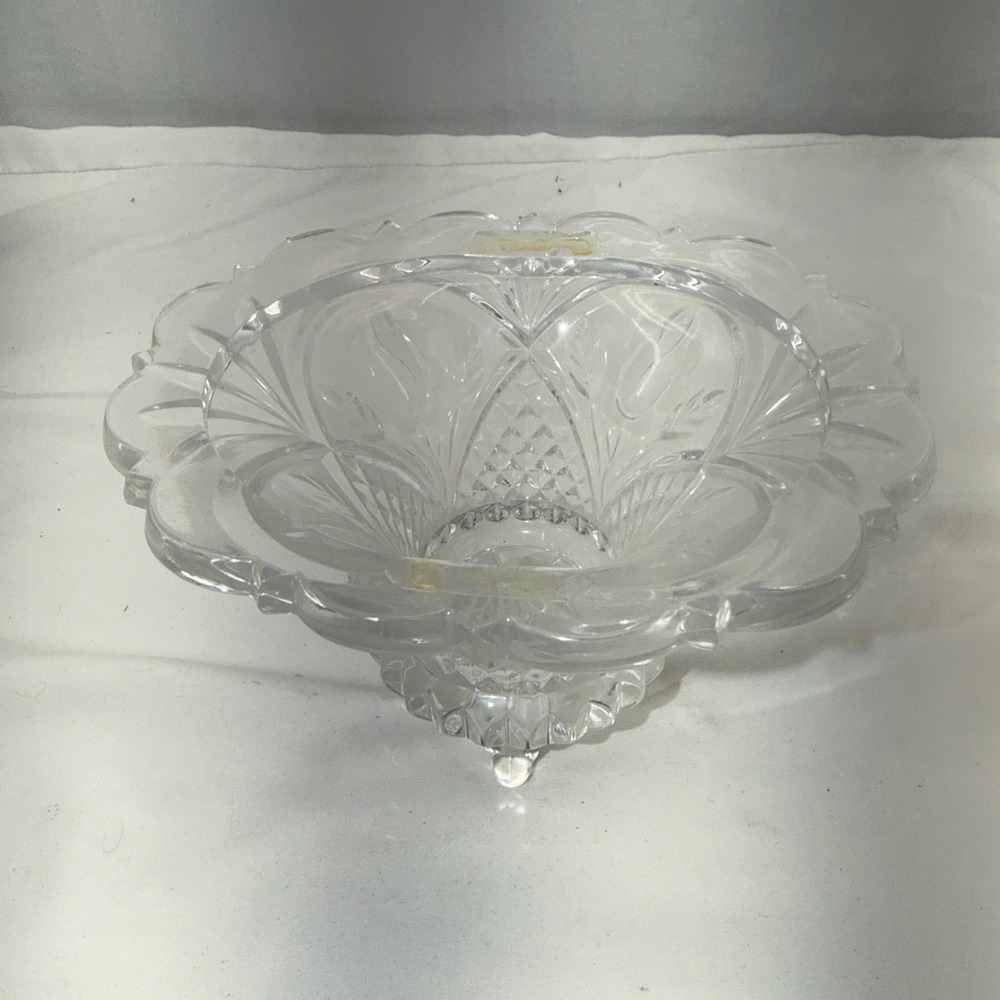 Vintage Crystal 4 Legged Bowl Candy Dish